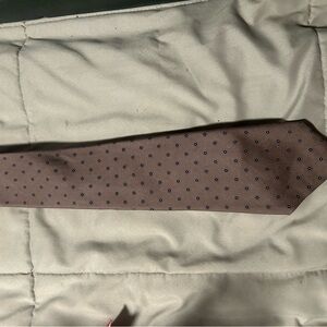 Brooks Brothers Taupe Tie with Navy Dots